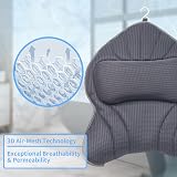 Poemland Extra Large Bath Pillow Grey Neck Back Head Support Bathtub Spa Cushion view 2