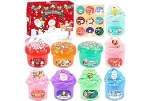 MERMAIDSLIME 9 Pack Christmas Slime Kit, with 3 Butter Slime and 3 Cloud Slime and 3 Clear Slime, Soft & Non-Sticky, Birthday Gifts for Girls & Boys, Party Favors, Goody Bags, Christmas Party Surprise Gifts