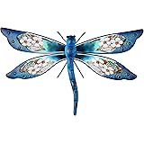Amazon Com Liffy Metal Dragonfly Garden Wall Decor Outdoor Fence Art Outside Hanging Decorations For Living Room Bedroom Everything Else