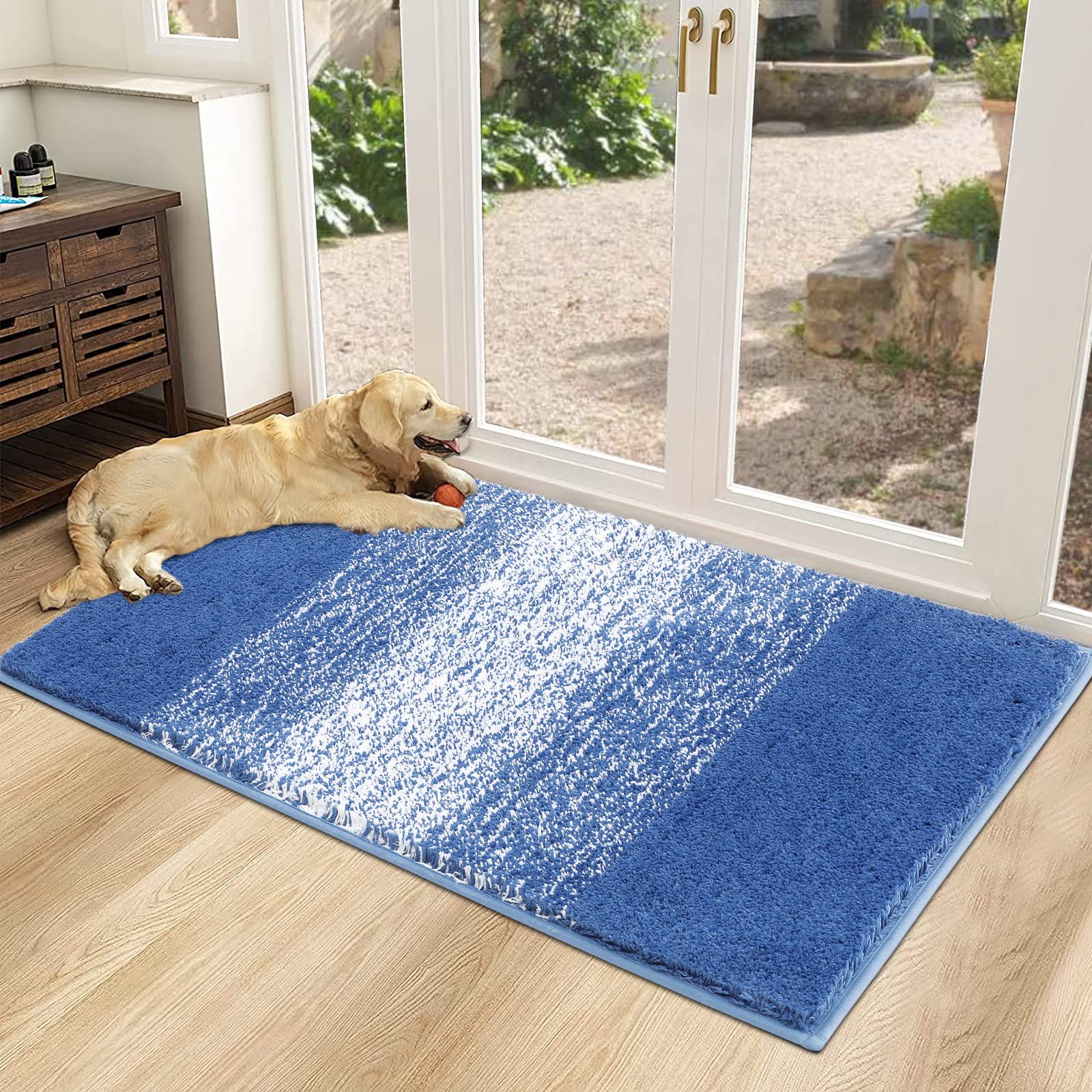 Vaukki Indoor Doormat Entryway Door Mat, Non Slip Absorbent Mud Trapper Mat Inside Floor Mat, Washable Door Carpet for Entryway (32''x48'', Navy) Image Vaukki Indoor Doormat Entryway Door Mat, Non Slip Absorbent Mud Trapper Mat Inside Floor Mat, Washable Door Carpet for Entryway (32''x48'', Navy) Image
