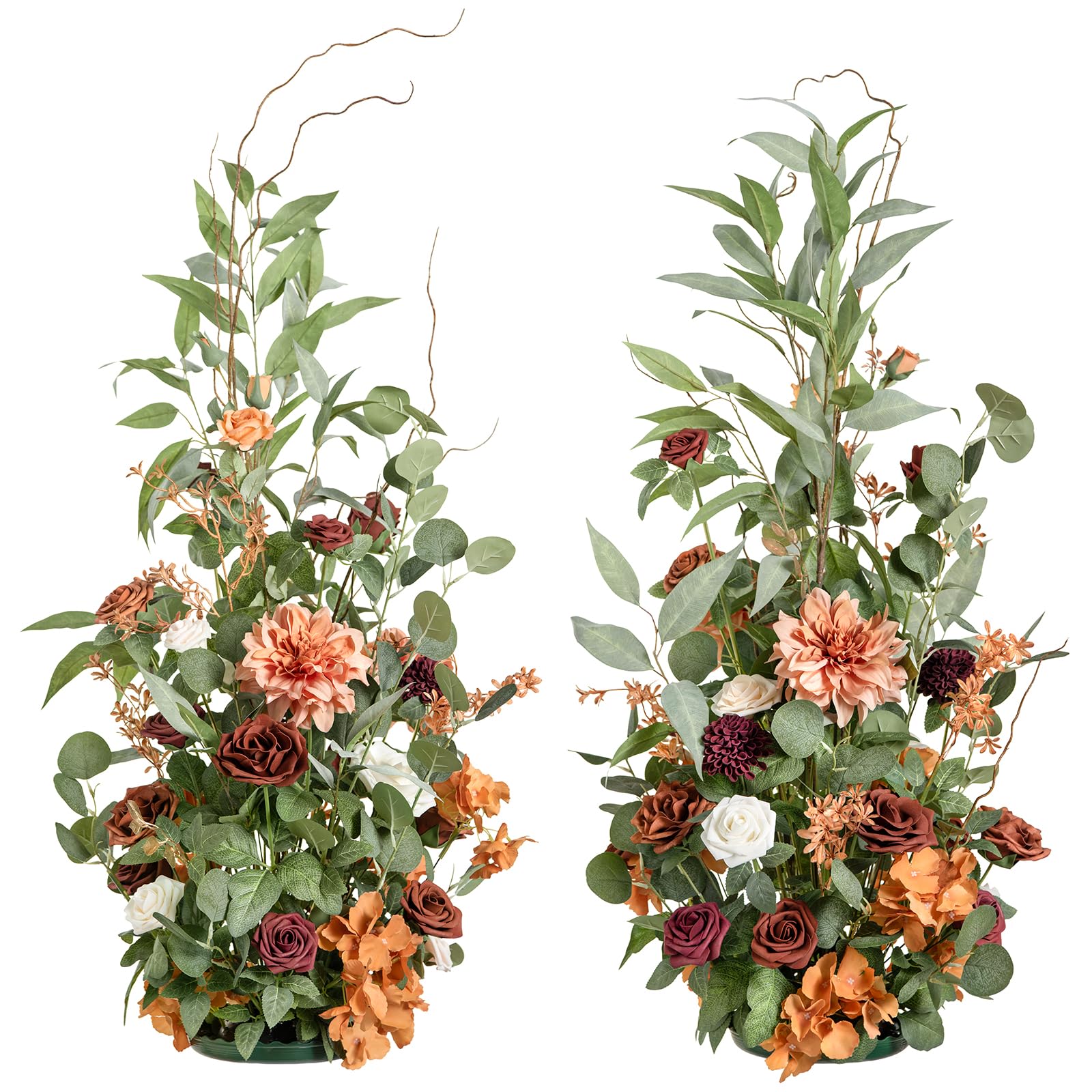 Photo 1 of **PARTIAL SET/MISSING FLOWERS*** Ling's Moment 41" Tall Fall Free Standing Artificial Flowers Arrangements 2 pcs Wedding Arch Altar Stage Decorations Sunset Terracotta For Ceremony Reception Church Backdrop Outdoor Aisle Floral Party