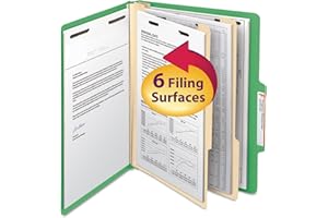 Smead Classification Folder, Letter, 2/5 Right of Center, 2 Dividers, Green, 10 Per Box (14002)