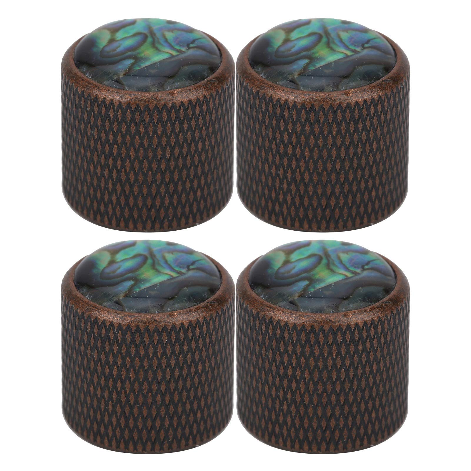 Guitar Control Knobs, Pack of 4 Metal Dome Knob Volume Tone Control Knob Replacement Parts for Electric Bass 6mm (Color Shell Bronze) Performance Accessory Musical Instrument Accessories