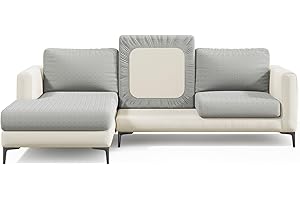 Nolan Interior Magic Sofa Cover - Classic Pet-Proof Chaise Cushion Cover - Large, Chrome Grey - Easy Installation, Stain Resistant, Machine Washable, Stretchy Covers for Sectional Couches and Sofas