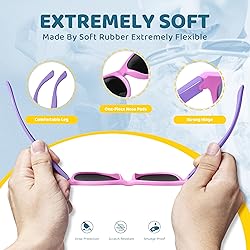 RIVBOS Kids Sunglasses for Girls Boys with Strap