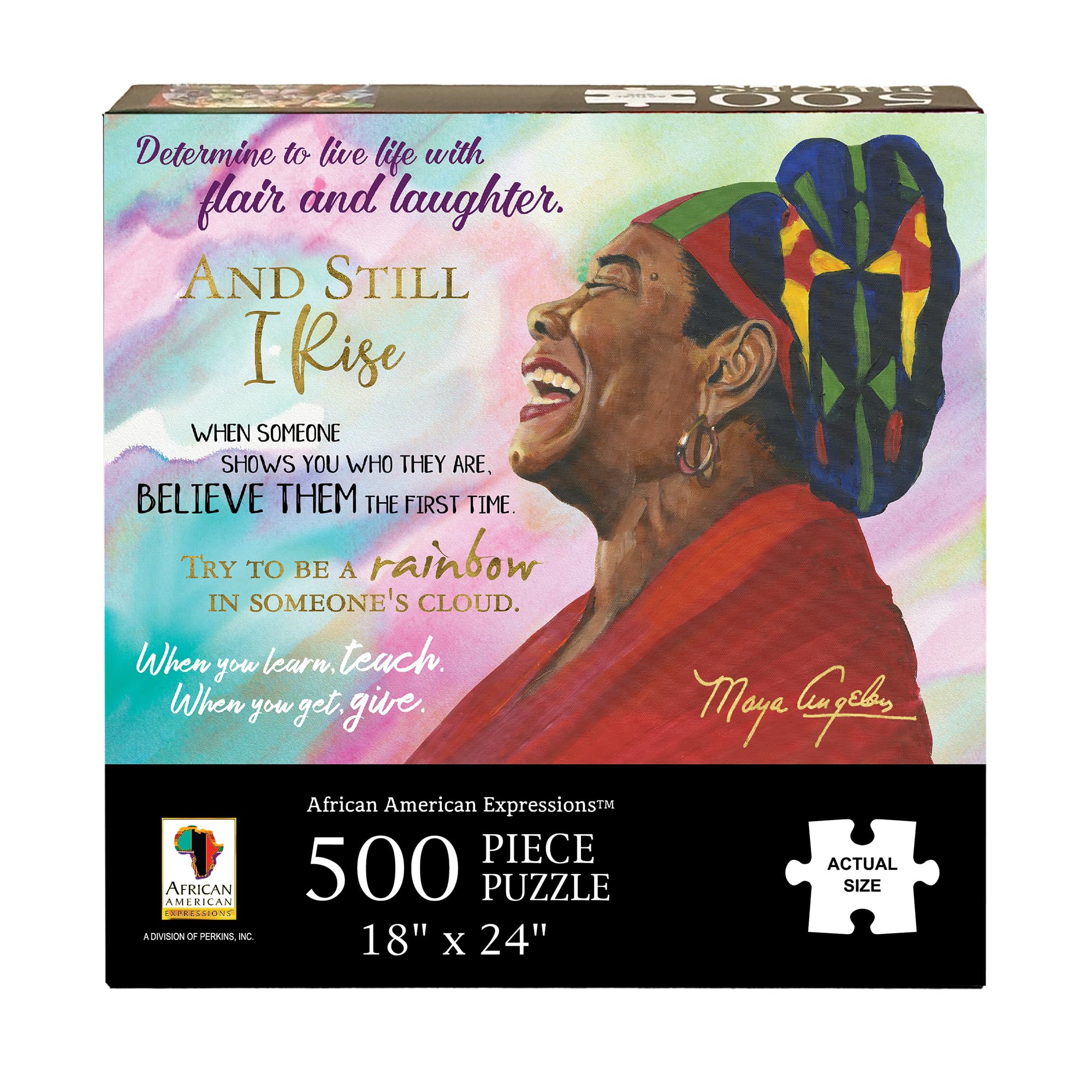 African American Expressions - Maya Angelou Quotes Puzzle - 500 Piece Jigsaw Puzzle for Adults | Inspiring Fall Puzzle for Relaxation