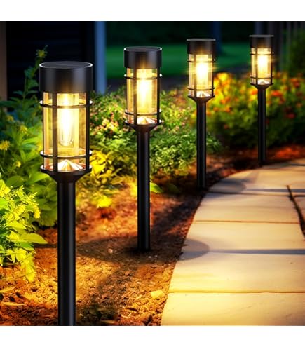 Solar Garden Lights Solar Pathway Lights 4-Pack - IP65 Waterproof LED Landscape Lights For Garden & Yard Solar Outdoor Lights