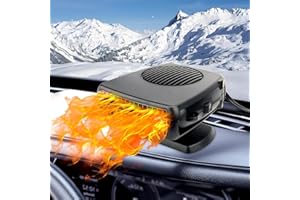 LILITUAN Portable Car Heater,200W 12V Car Heater that Plugs into Cigarette Lighter,360° Rotatable Windshield Defroster Portable Car Heaters for Vehicle,Car,RV,SUV (Black)