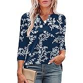 LOMON Womens 3/4 Length Sleeve Tops V Neck Business Casual Blouses Summer Tees Shirts 2026