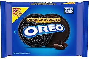 OREO Dark Chocolate Crème Chocolate Sandwich Cookies, Family Size, 17 oz