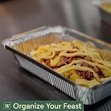 Zuvo 50 Large Aluminium Foil Food Container with Lid 600ml Silver view 5