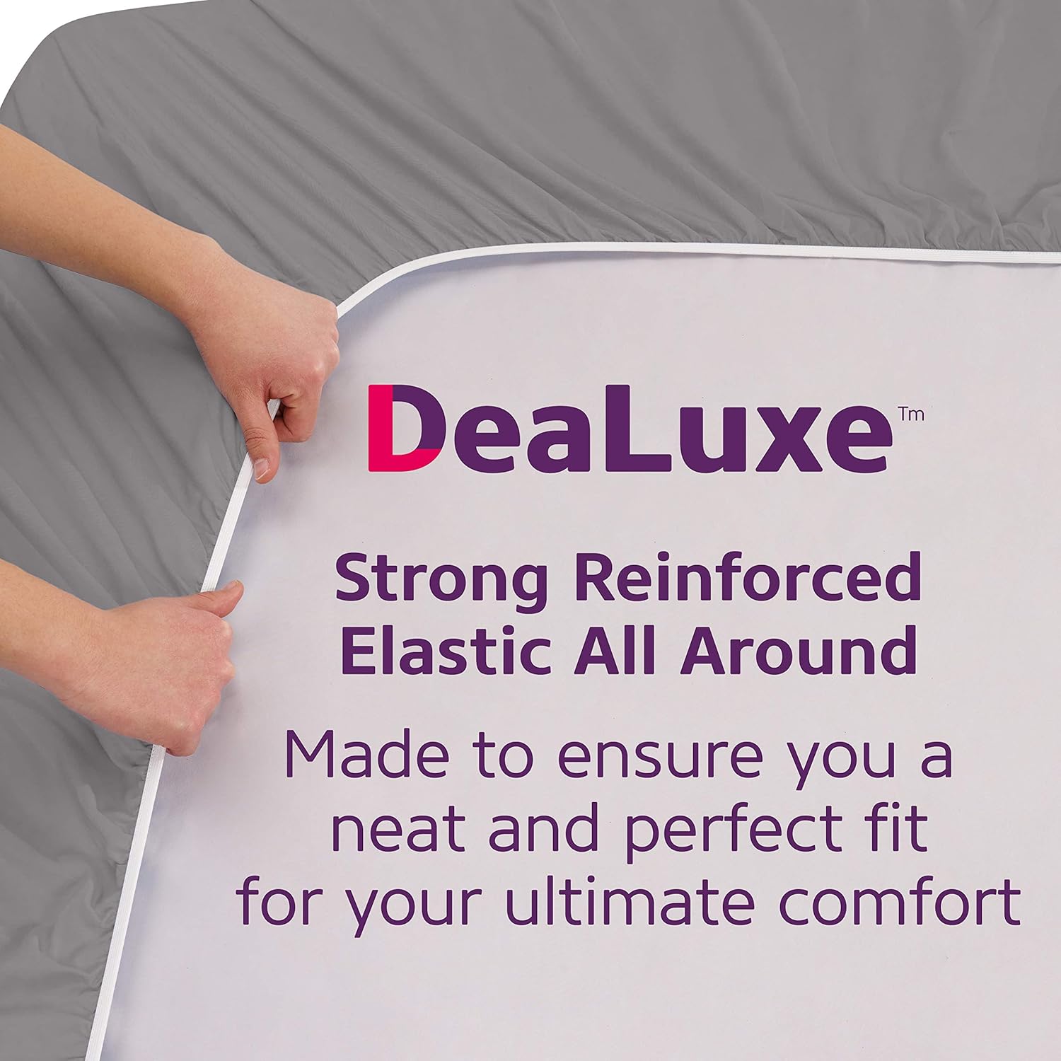 Deep Pocket Queen Fitted Sheet – 17” - 21” Inch + Extra Deep Pocket Fitted Sheet Only - 1 Fitted Bed Sheet with Deep Pockets for Pillow Top Mattress Soft Queen Size Fitted Sheets Grey: Kitchen & Dining