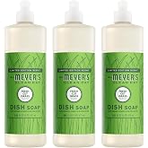 MRS. MEYER'S CLEAN DAY Liquid Dish Soap, Fresh Cut Grass, 16 fl oz, 3 Pack | Cuts Through Grease, Removes 48-Hour Stuck on Food, Cruelty Free, Made with Essential Oils and Aloe Vera Extract