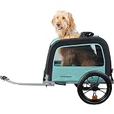 Retrospec Rover Waggin' Pet and Dog Bike Trailer with Weather-Resistant Canopy &amp; Mesh Shield - Foldable Frame, 16in Wheels with Storage Pouch &amp; Internal Safety Leash Supports up to 50 lbs
