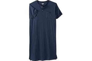 KingSize Men's Big & Tall Short-Sleeve Henley Nightshirt