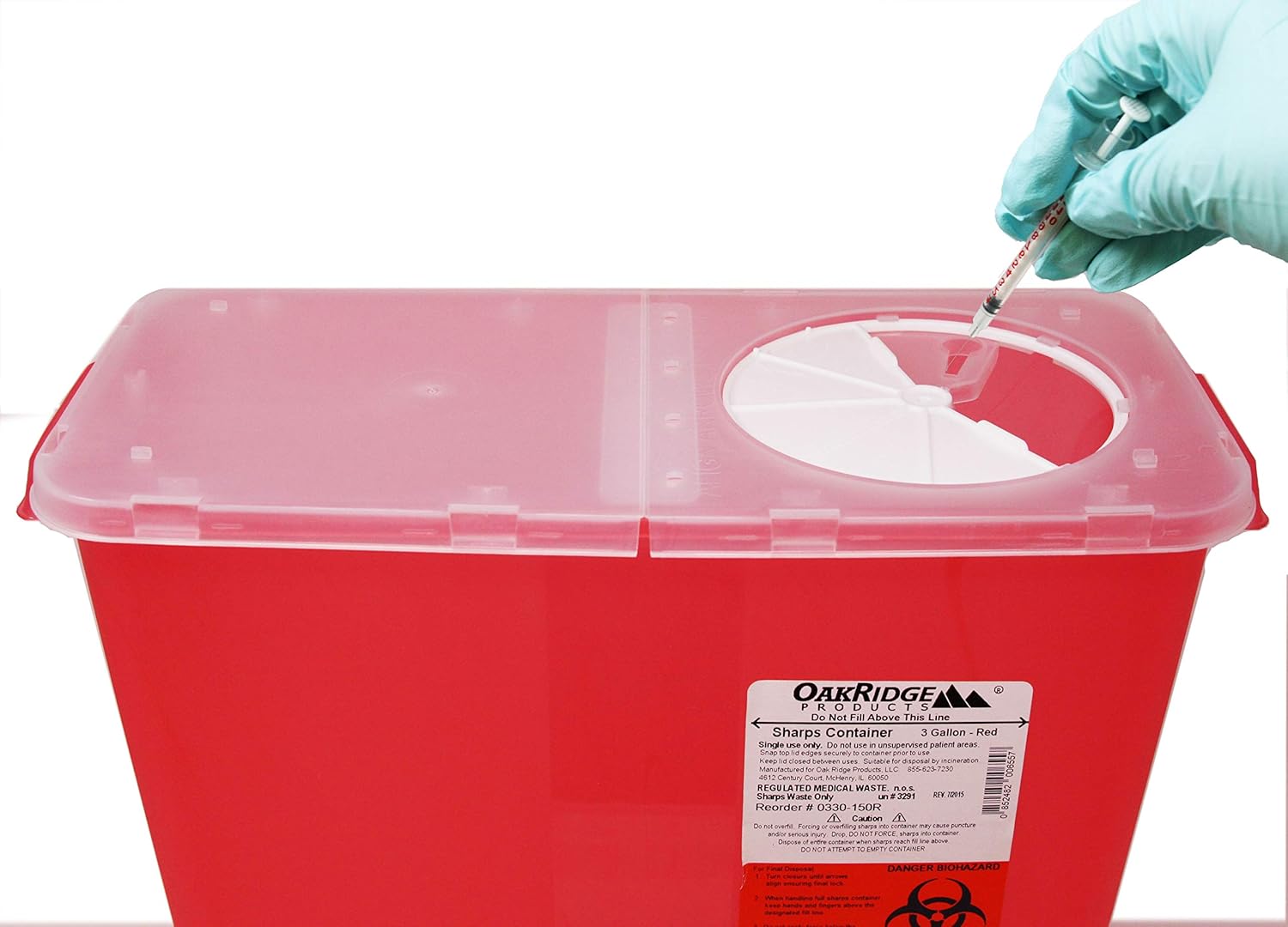 Oakridge 3 Gallon Size (Pack of 3) Needle and Syringe Disposal Container: Industrial & Scientific