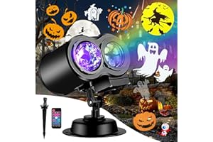 2025 Upgraded Brighter Halloween Decorations Projector Lights Outdoor, FLITI 19 HD Slides Holiday Projector (Ocean Wave & Pat