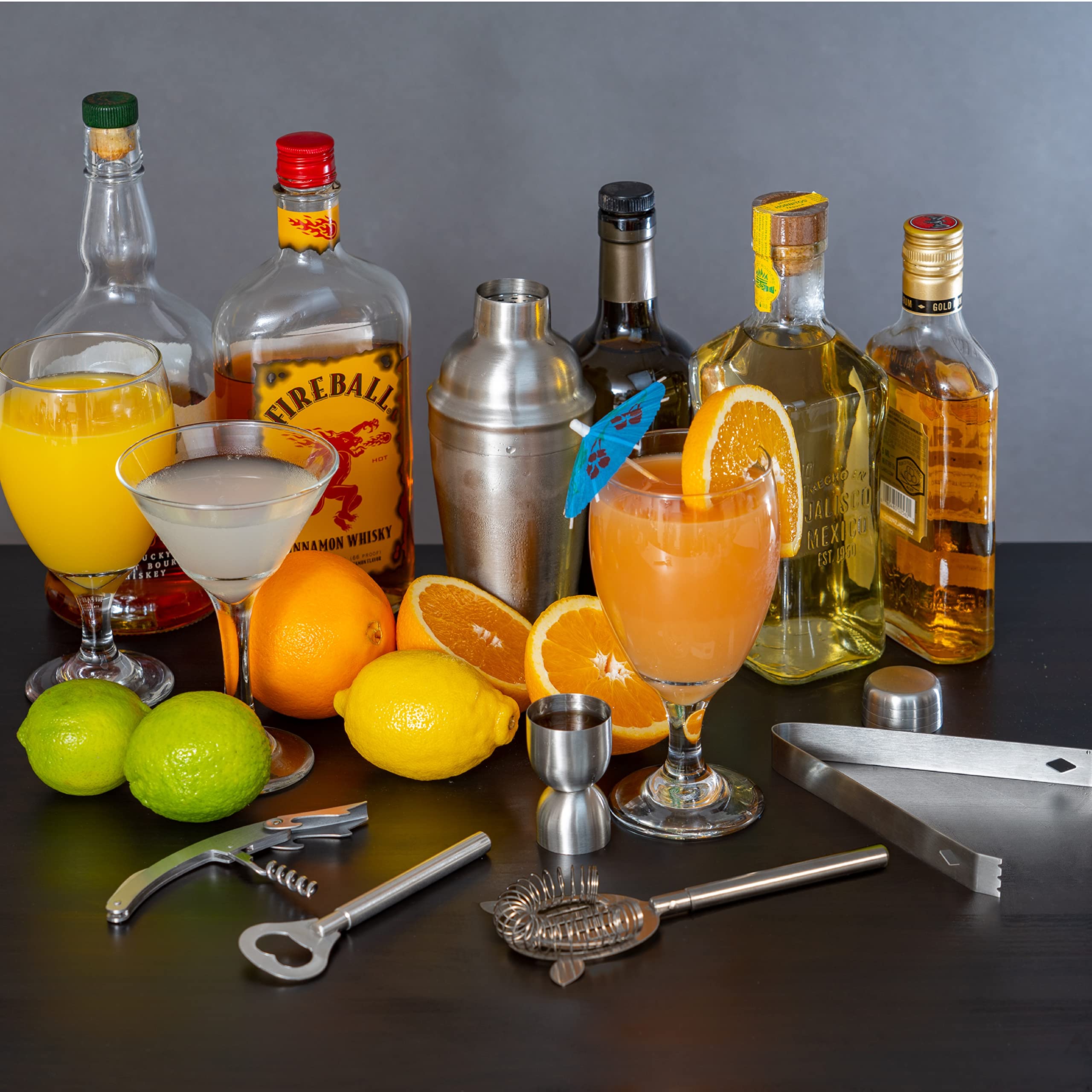 Wyndham House Stainless Steel Bar Set with Cocktail Shaker and All the Tools for Entertaining your Guests, 7-Piece - Image 7