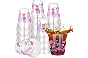 Yuxung 50 Pcs Dinosaur Cups 12 oz Dinosaur Disposable Plastic Cups Dino Theme Tumbler for Kids Girl Birthday Party Supplies Decorations, Pink