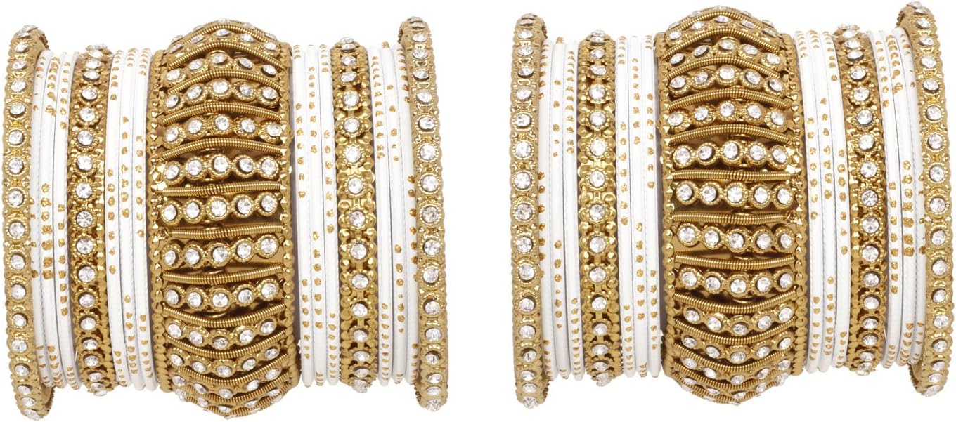 Indian Bollywood Antique Gold plated Women Traditional Bridal wedding wear bangles set jewelry