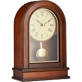 Bulova B7467 Hardwick Mantel Clock | Traditional Hardwood Case with Walnut Finish | Roman Numerals | Elegant Timepiece for Home or Office