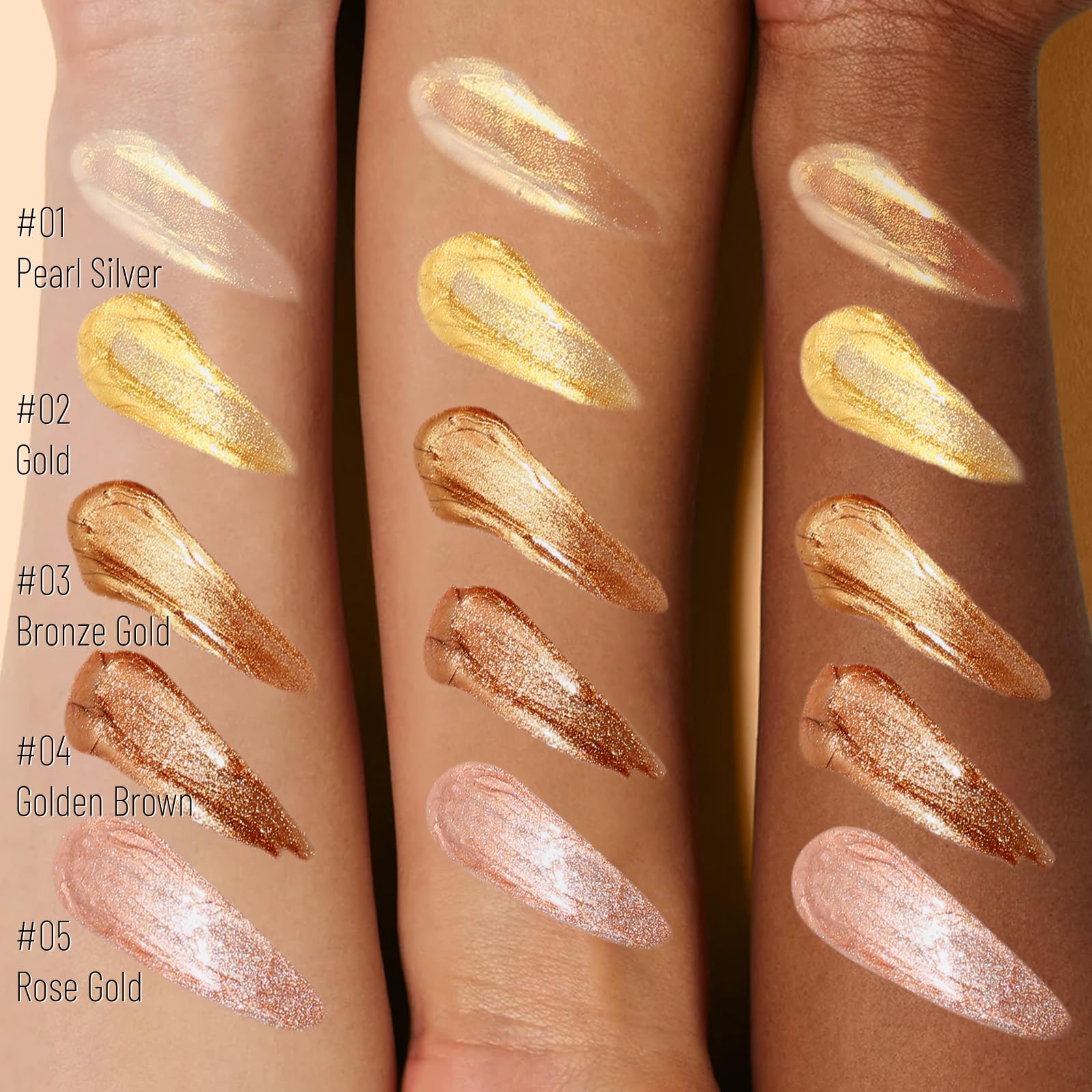 UCANBE Body Shimmer Oil - 100ml Moisturizing Glitter Oil, Waterproof Shimmering Luminizer Liquid Illuminator, Tinted Glow Bronzer (Bronze Gold)