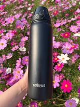 GOPPUS 1L Stainless Steel Water Bottle with Straw Leakproof Flip Lid BPA Free view 7