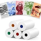 MIARALA 5 Rolls 5 Vibrant Single-Color Kids Camera Paper Roll Refill, HD Paper for Most Kids Instant Cameras, BPA-Free