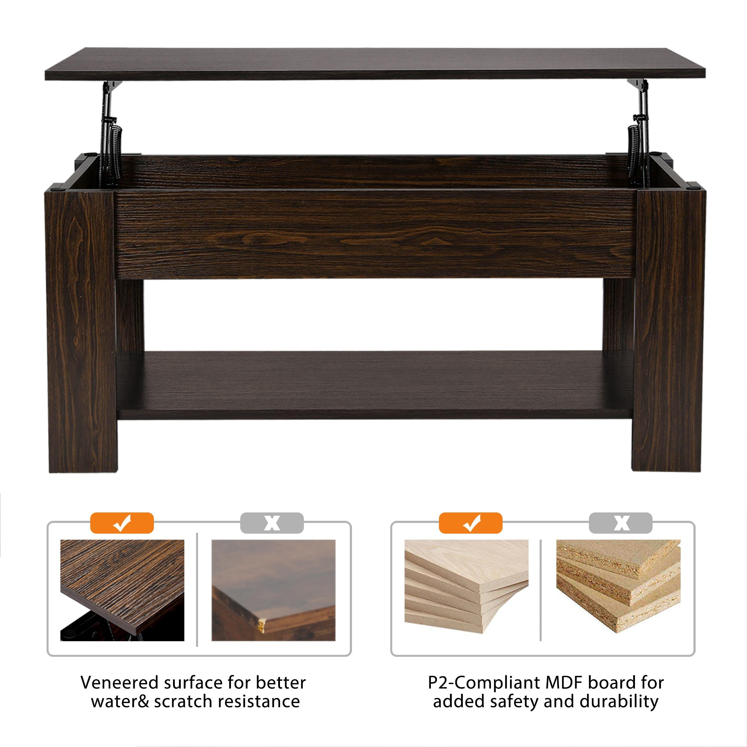Mua Yaheetech Lift Top Coffee Table with Hidden Compartment and Storage ...