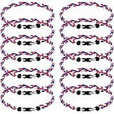 Homaisson 12 Pcs Baseball Braided Necklaces - 19.7 Inch Rope Necklace, 3 Braided Designs for Adults & Teens, Sports, Parties & Gifts