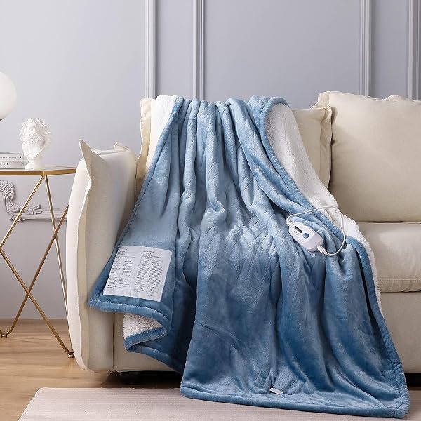 Amazon.com: CORIWELL Heated Blanket Twin Size - 62x 84 Electric Blanket  for Office Chair - 4 Heating Setting Bed Soft Warm Flannel Heat Blanket  with 10 Hours Auto Shut Off, Machine Washable (