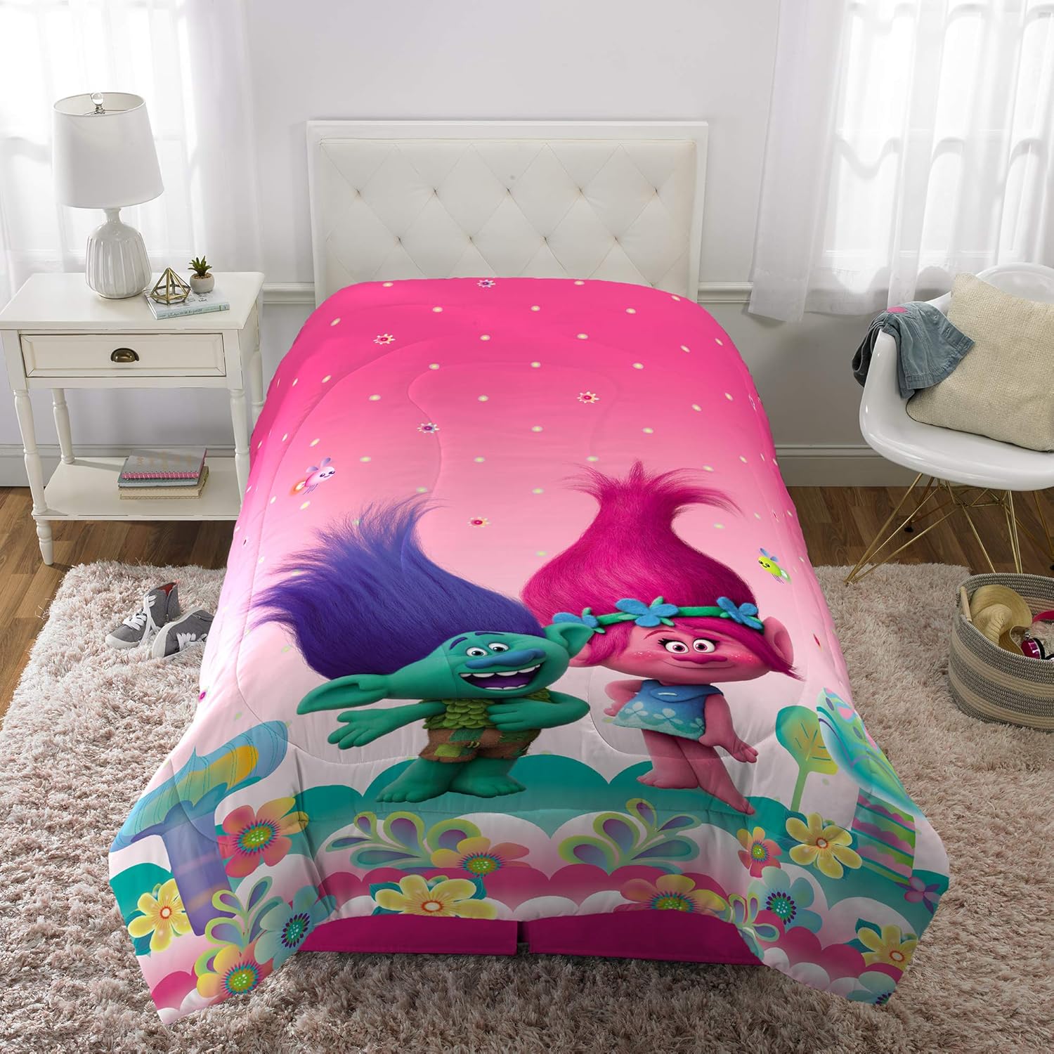 Trolls DreamWorks Life Reversible Comforter Twin/Full Kids' Furniture