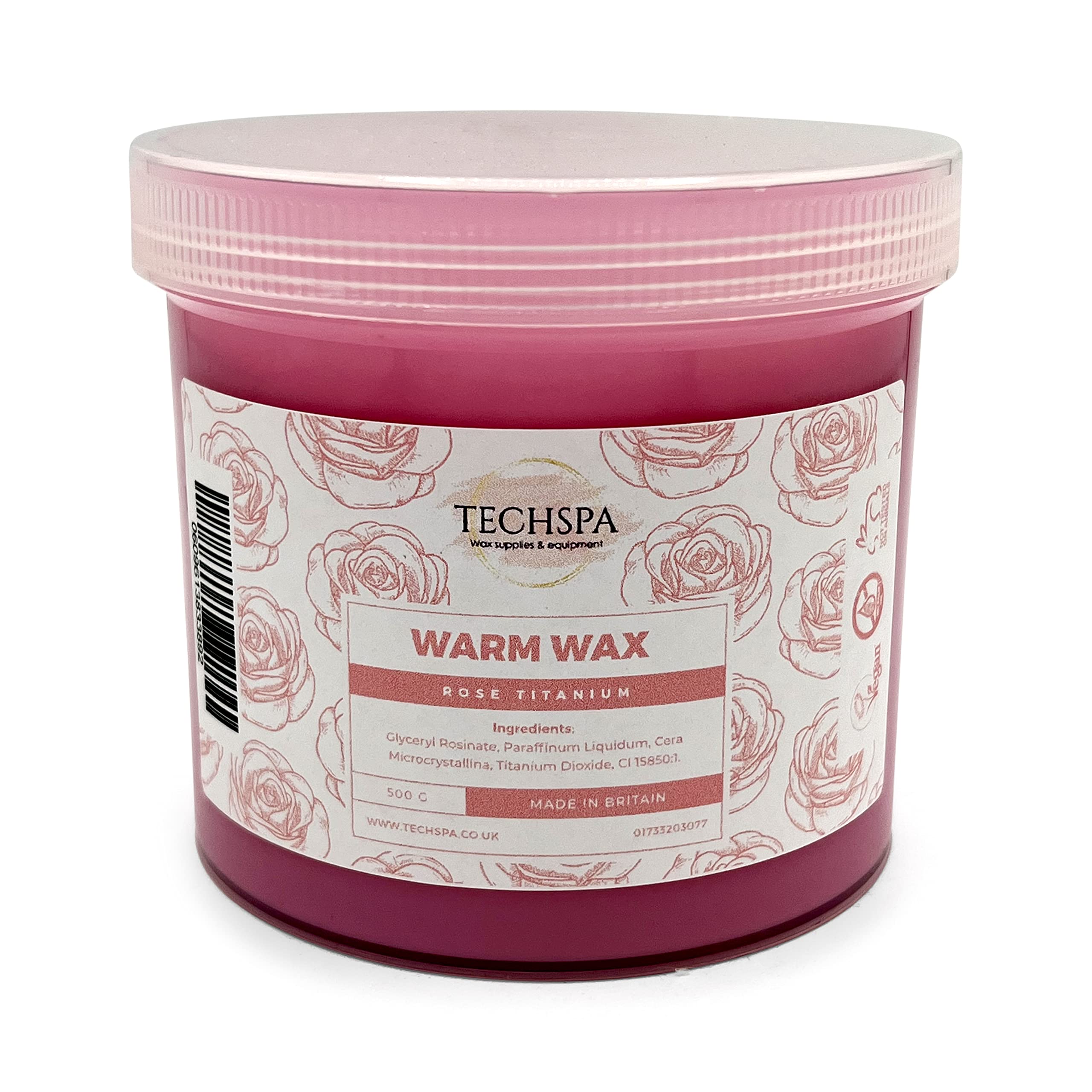 Techspa Rose Pink Titanium Warm Wax Hair Removal Wax for face and body 500g
