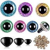 UPINS 180Pcs Safety Eyes and Noses for Amigurumi Large Plastic Craft Crochet Eyes for Stuffed Animals DIY Puppet Bear Toy Dol