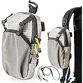 HIKEMAN Backpack Shoulder Strap Pouch - Smartphone Strap Pack,Waterproof Backpack Strap Pocket Attachment Bag for Hikers,Small Crossbody Bag Waist Pack for Sports Hiking Camping(Grey)