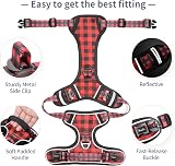 HEELE Reflective Dog Harness with Padded Handle Control XL Red Checkered view 4