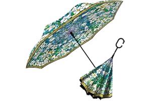 RainCaper Fine Art Reverse (inside-out) Umbrellas (Tiffany Field of Lilies)