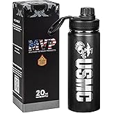 USMC 20oz Water Bottle | Marine Corps Double Wall Vacuum Insulated Stainless Steel | Disabled Vet Owned Business | USMC 20oz Water Bottle