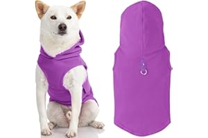 Gooby Fleece Vest Hoodie Dog Sweater - Purple, X-Large - Warm Pullover Dog Hoodie with O-Ring Leash - Winter Hooded Small Dog Sweater - Dog Clothes for Small Dogs Boy or Girl, and Medium Dogs