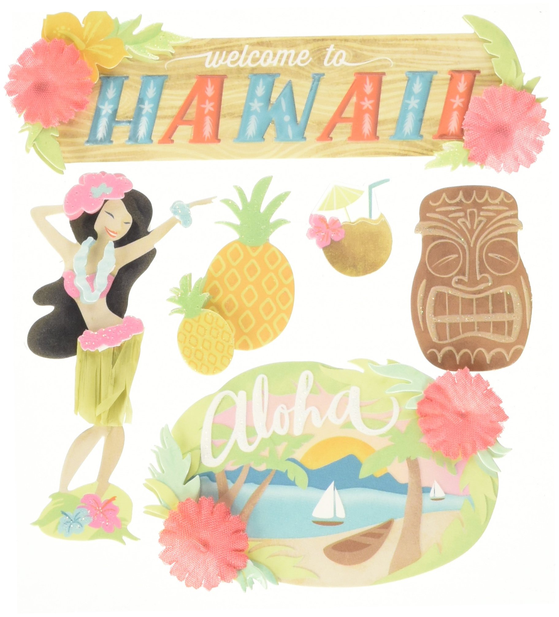 Jolees Boutique Dimensional Stickers-Hawaii, Other, Multicoloured