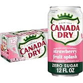 Canada Dry Zero Sugar Strawberry Ginger Ale Soda, 12 Oz Cans, 12 Count