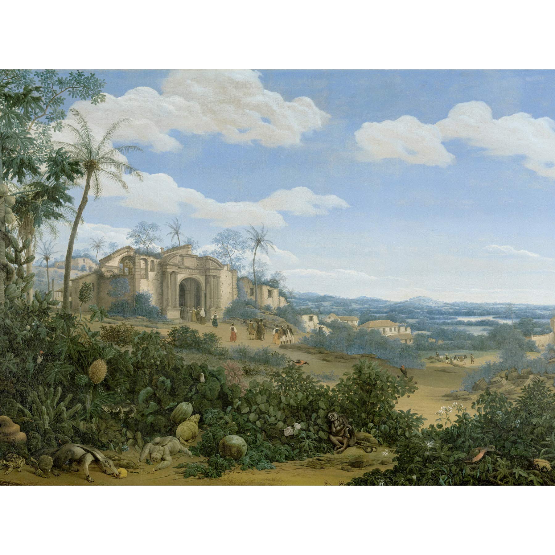 Artery8 Frans Jansz Post View Of Olinda Brazil Painting Large Wall Art Poster Print Thick Paper 18X24 Inch