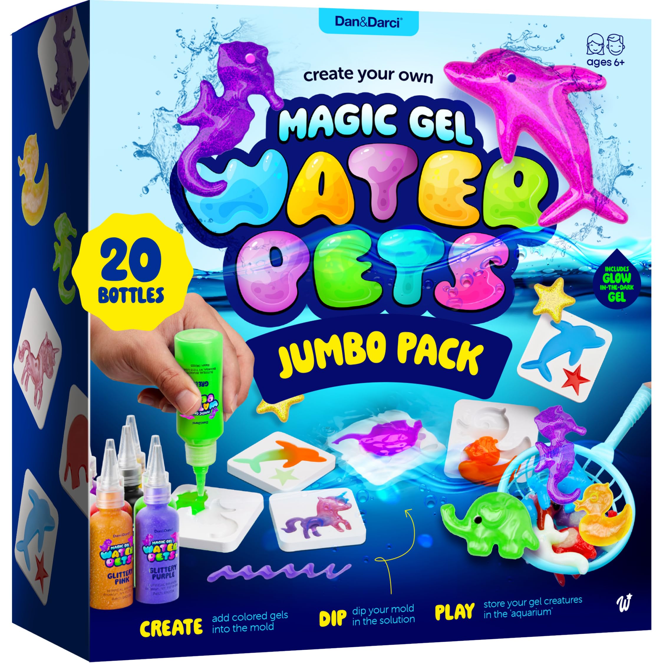 Dan&Darci Jumbo Aqua Fairy Water Gel Kit for Kids - Craft for Kids - Magic Elf Toy Kits - Water Pets - DIY Squishy Maker - Make Your Own Squishies Crafts - Gifts for Boys & Girls Ages 6-12 Image