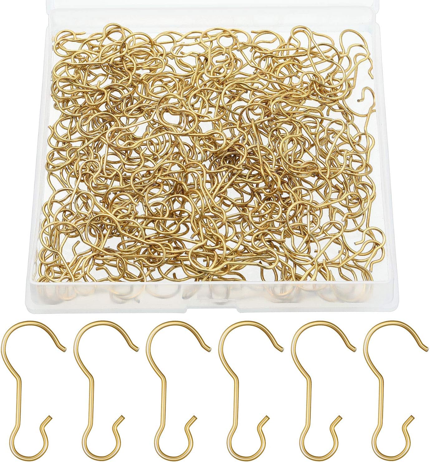 Ornament Hooks - Ripeng Christmas Ornament Hooks Christmas Tree Ornament Hanger Metal Hanging Hook with Storage Box for Christmas Tree Decorations (Gold,240 Pieces)