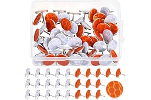 Fullhawl 50 Reflective Tacks Trail Marking Tacks Glow Reflective Mark Trail Markers Thumb Nails for Hunting Hiking Camping Tree Stand (Sliver Orange)