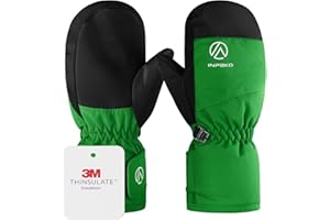 INPAKO Kids Ski Gloves Waterproof Winter Snow Gloves for Boys Girls Cold Weather Windproof Warm Mittens for Snowboard Sport Outdoor