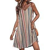 JOELLYUS Womens Spaghetti Strap Dress Summer Dresses Beach Cover Ups Casual Sundresses with Pockets