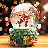 Topadorn Christmas Snow Globe Water Ball Snowman with Music, Christmas Holiday Decorations with Music Box, Festival Decor and Gifts
