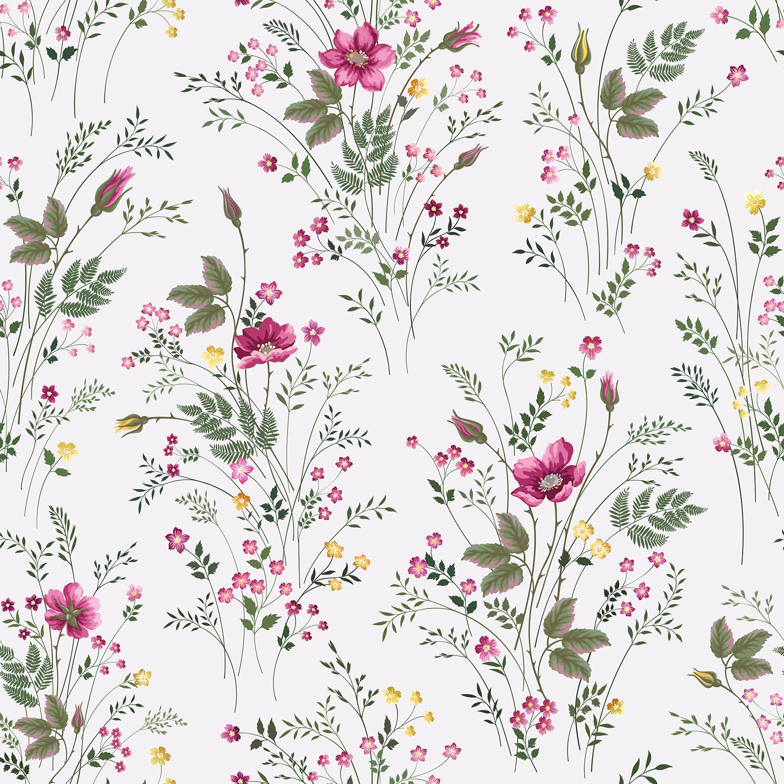 VaryPaper Pink Floral Wallpaper Peel and Stick Tropical Leaf Contact Paper 44.5cmx200cm White Sticky Back Plastic Flower Prints Lining Paper for Wall Art Deco Wallpaper for Living Room Bedroom