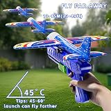 Doloowee 3 Pack Airplane Launcher Toys LED Foam Glider 12.6 in Blue view 2